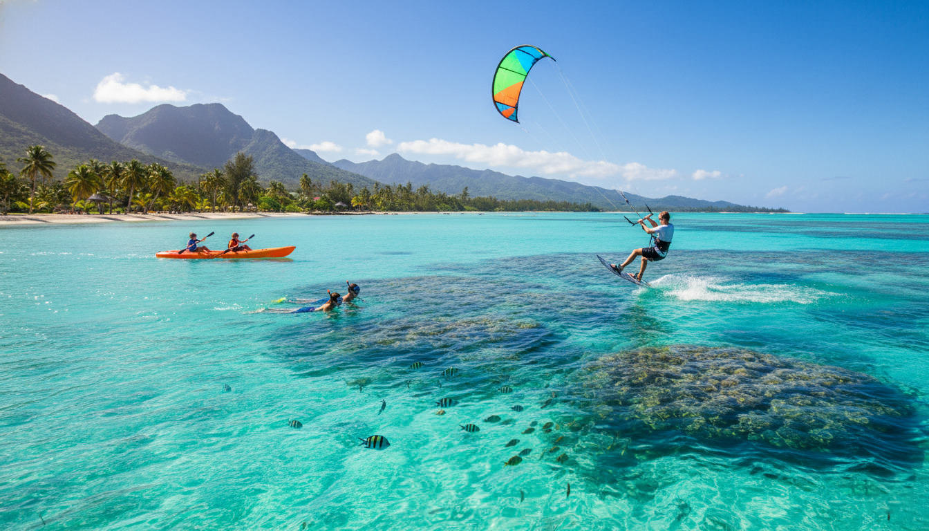 Activités nautiques kitesurf Île Maurice