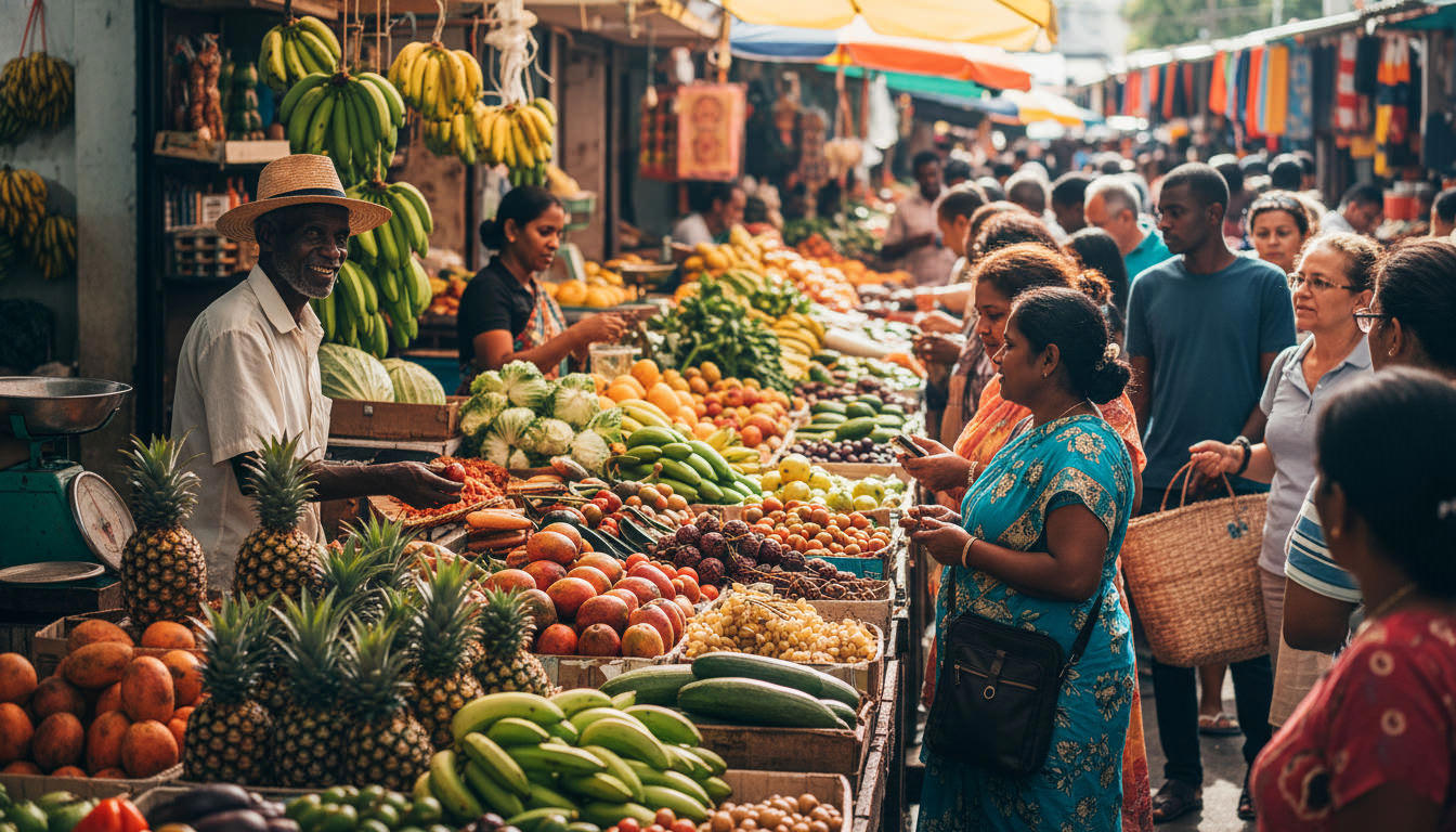Marché local Port Louis Île Maurice
